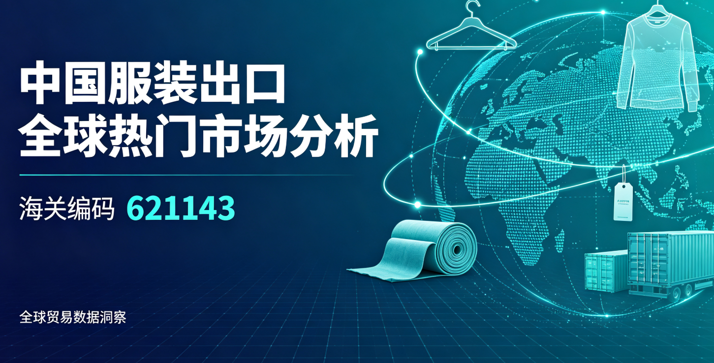 中国服装出口全球热门市场分析（海关编码621143）
